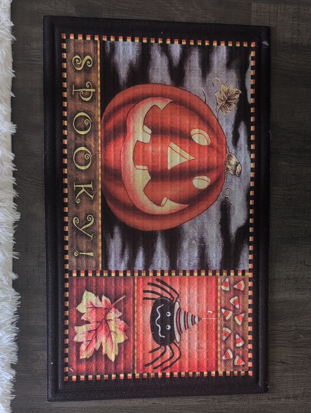 Orange Halloween Pumpkin Door Mat - Home Accents